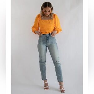 Eunina Ally High Rise Straight Crop Jeans